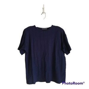 Navy Shirt with Braid Designs Throughout Size Large